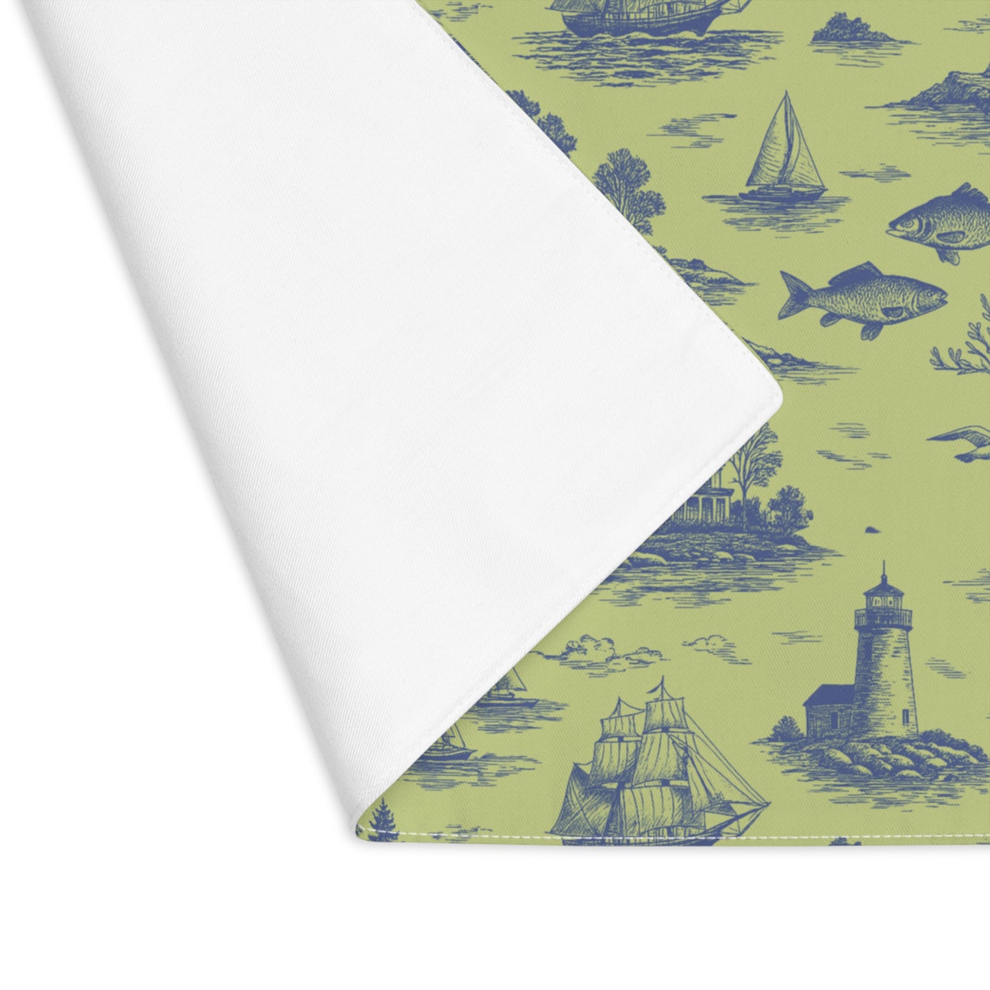 Coastal Lime Coastal Toile Cotton Twill Placemat