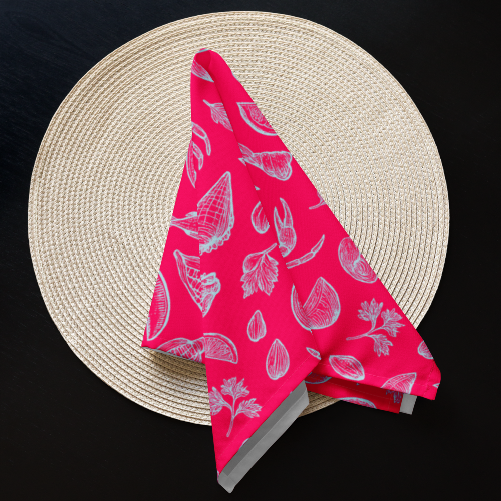 Raspberry Clam Shack Cotton Twill Napkins (Set of 2)