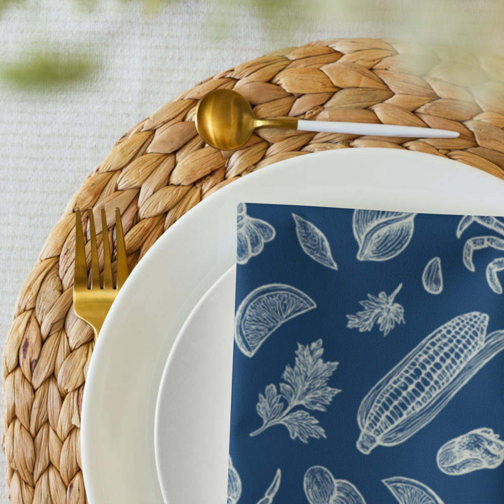 Denim Clam Shack Cotton Twill Napkins (Set of 2)