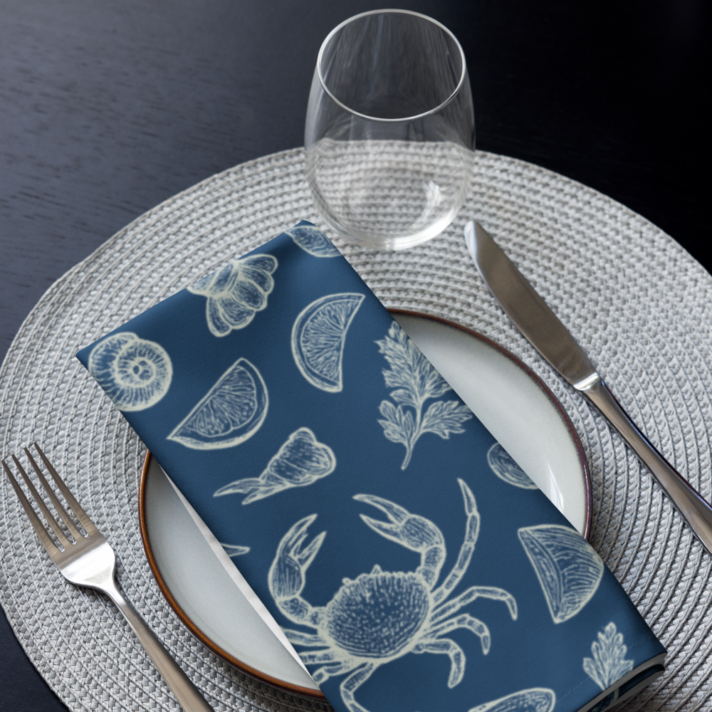 Denim Clam Shack Cotton Twill Napkins (Set of 2)