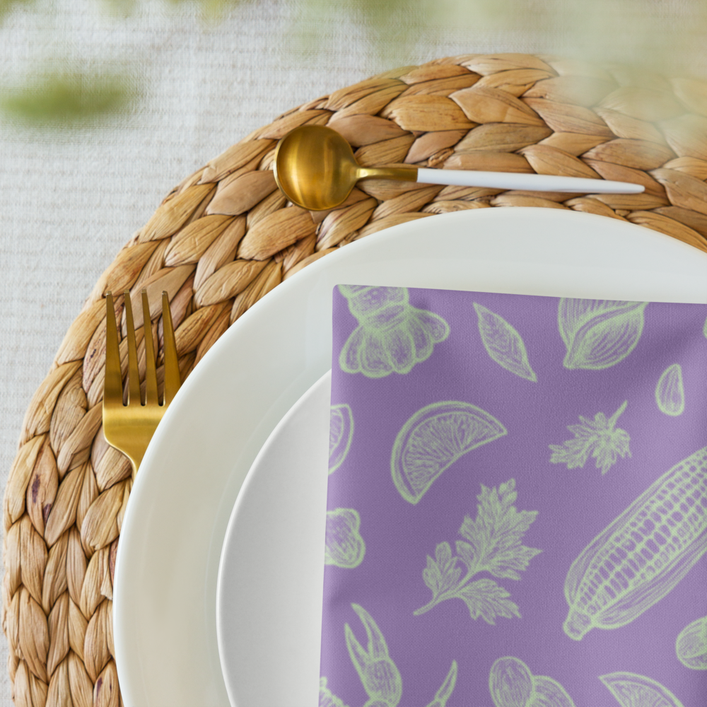 Seaweed Clam Shack Cotton Twill Napkins (Set of 2)