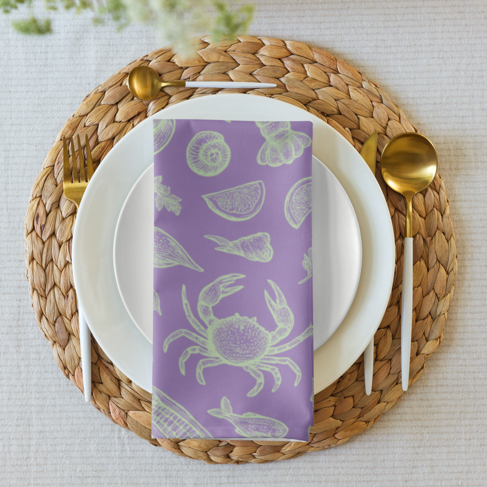 Seaweed Clam Shack Cotton Twill Napkins (Set of 2)