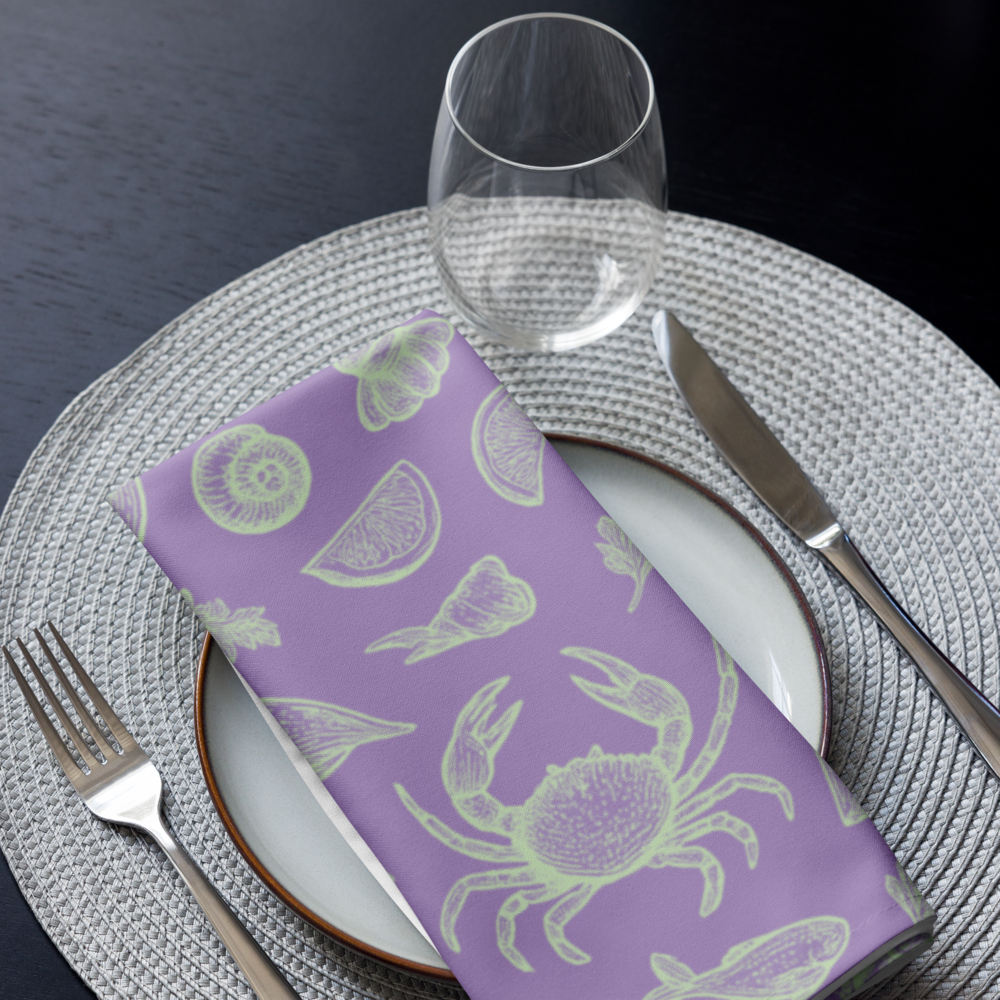 Seaweed Clam Shack Cotton Twill Napkins (Set of 2)