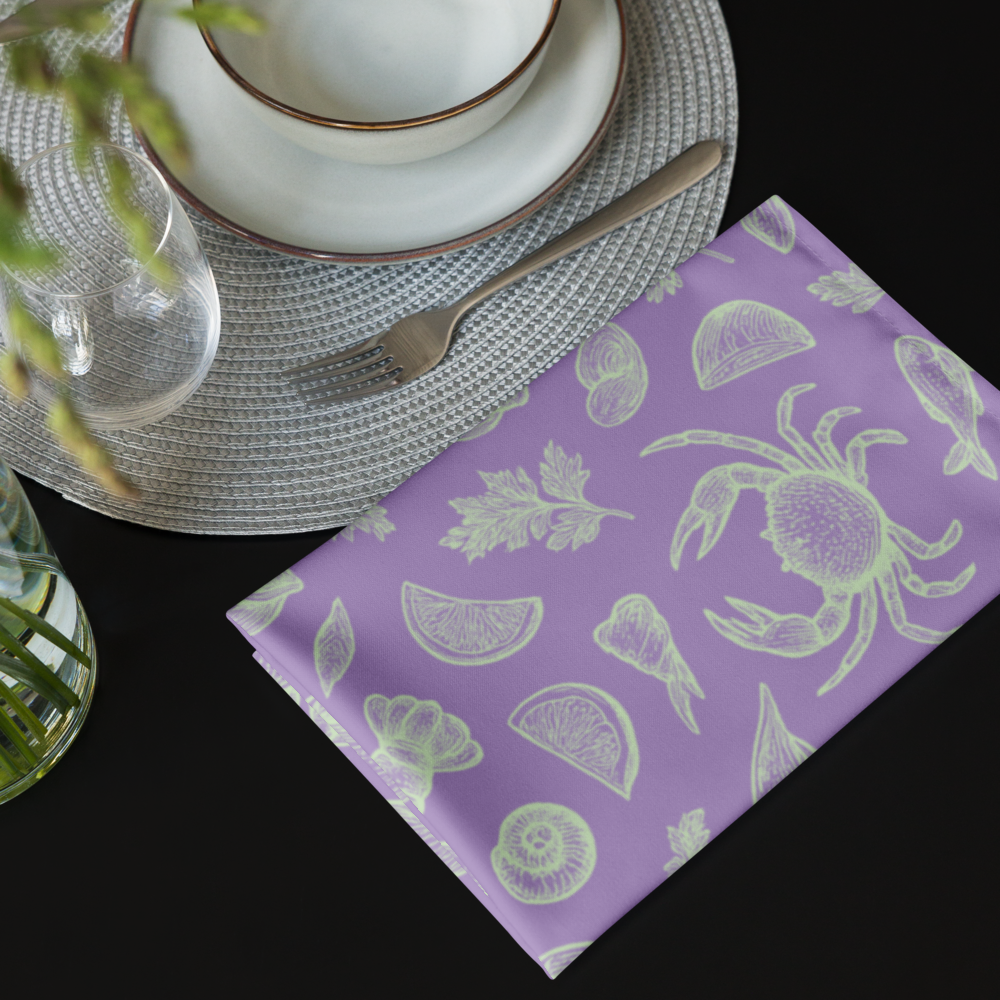 Seaweed Clam Shack Cotton Twill Napkins (Set of 2)