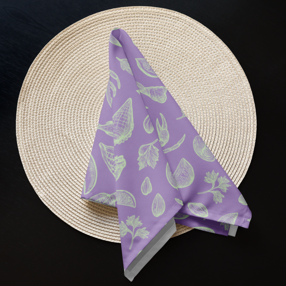 Seaweed Clam Shack Cotton Twill Napkins (Set of 2)