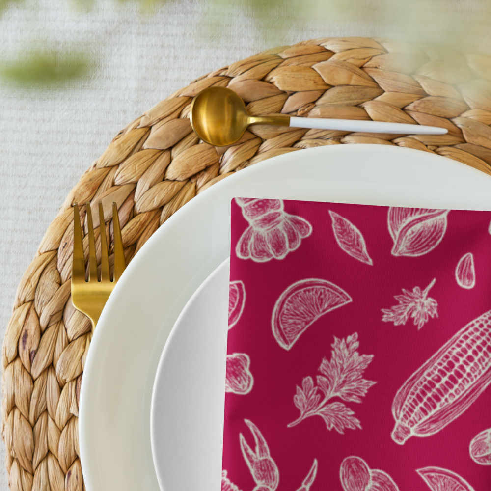 Coral Clam Shack Cotton Twill Napkins (Set of 2)