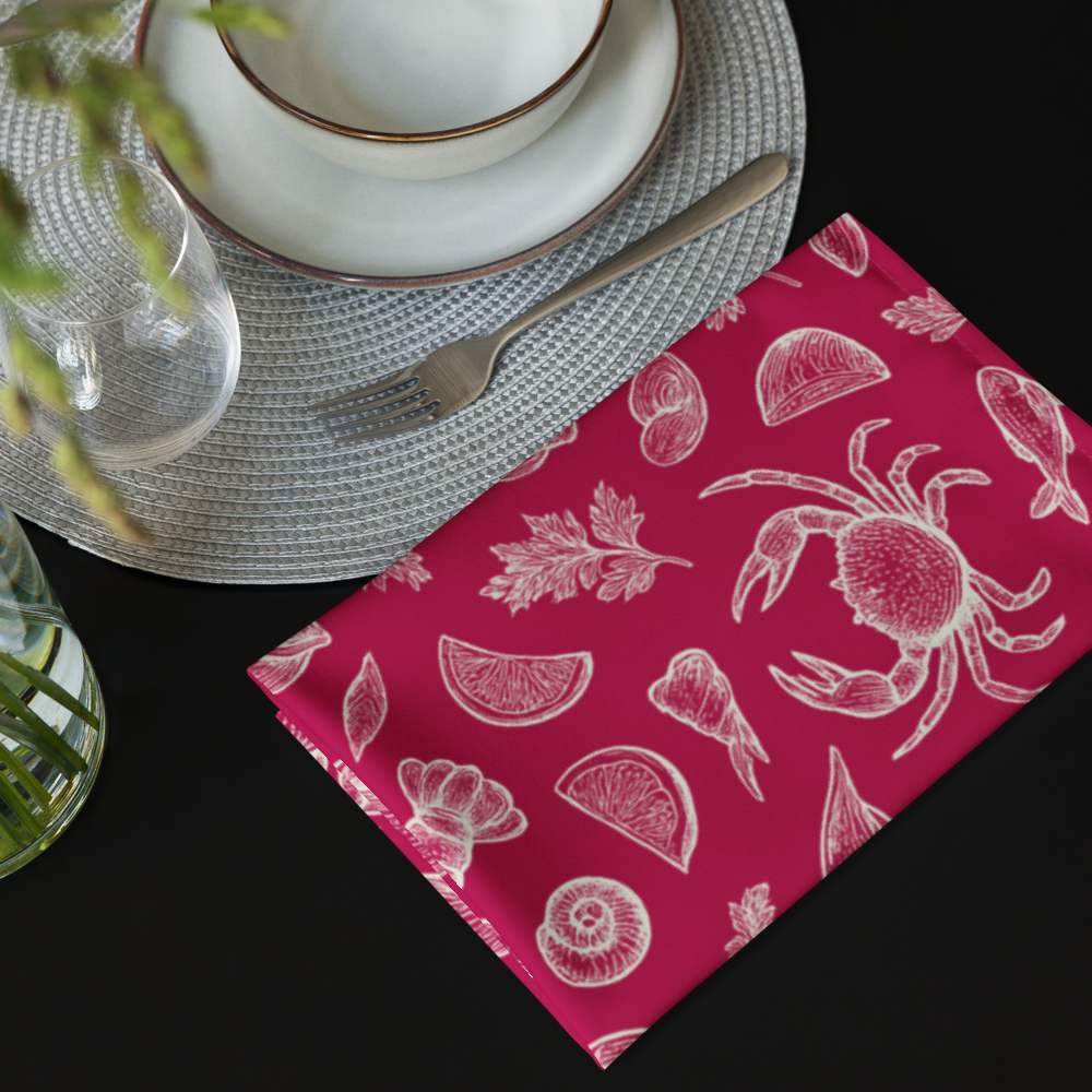 Coral Clam Shack Cotton Twill Napkins (Set of 2)