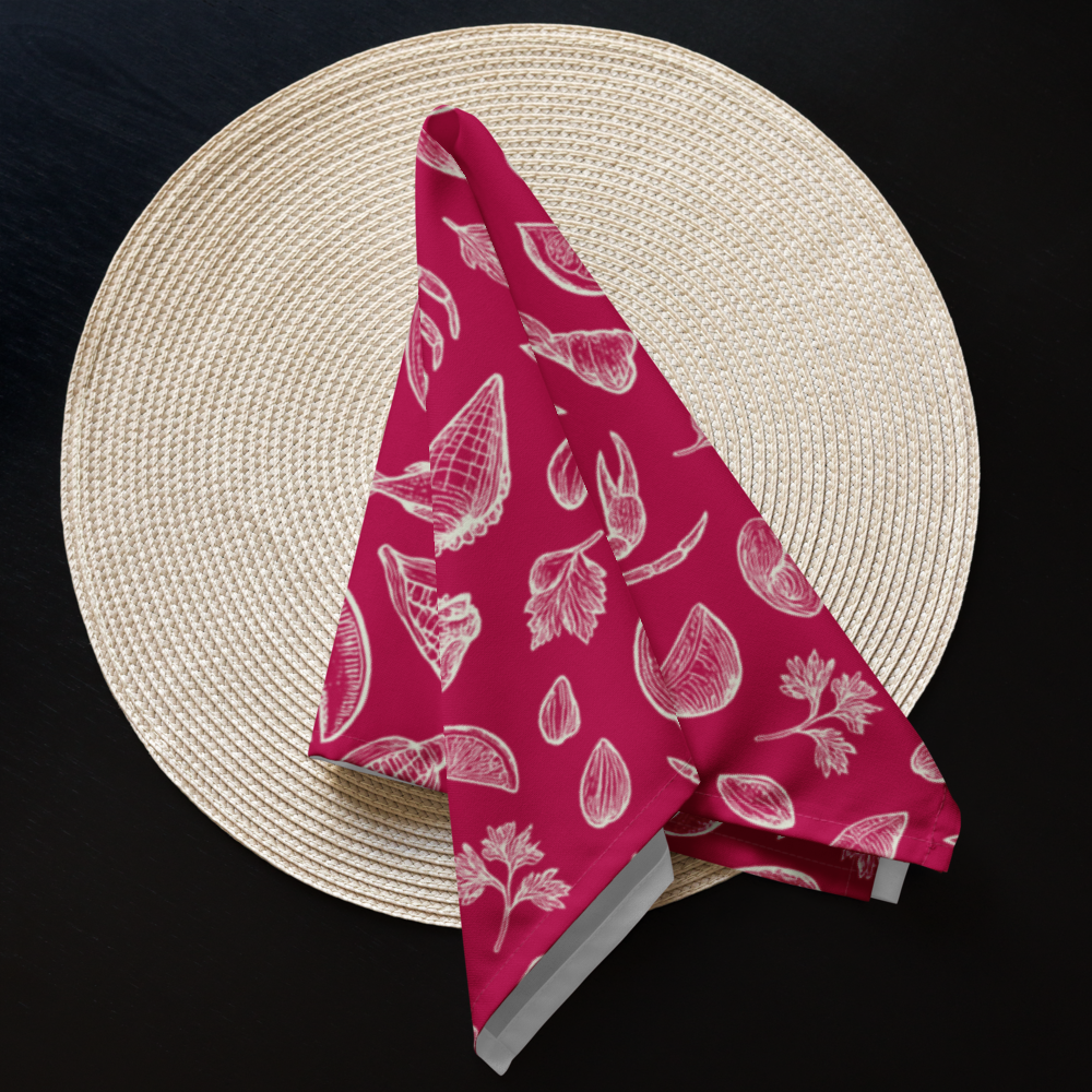 Coral Clam Shack Cotton Twill Napkins (Set of 2)