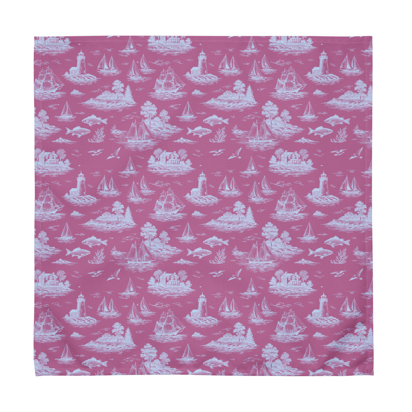Candy Rose Coastal Toile Cotton Twill Napkins (Set of 2)