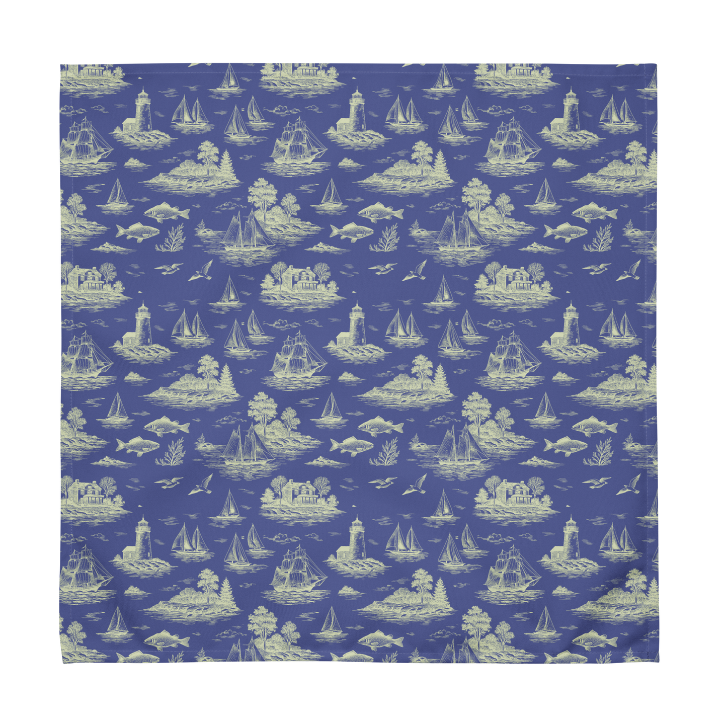 Coastal Lime Coastal Toile Cotton Twill Napkins (Set of 2)