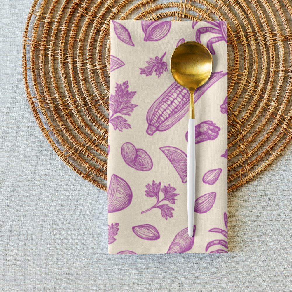 Shell Rose Clam Shack Cotton Twill Napkins (Set of 2)