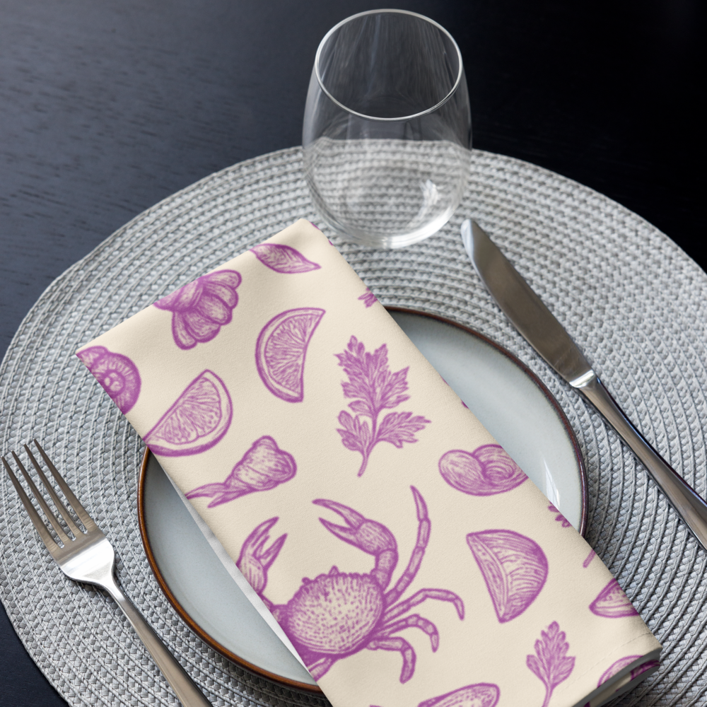 Shell Rose Clam Shack Cotton Twill Napkins (Set of 2)
