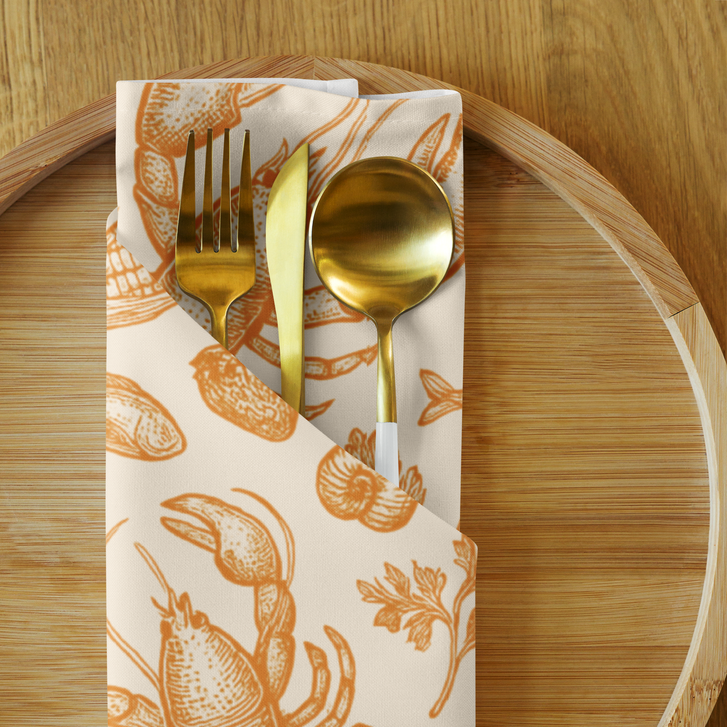 Apricot Clam Shack Cotton Twill Napkins (Set of 2)