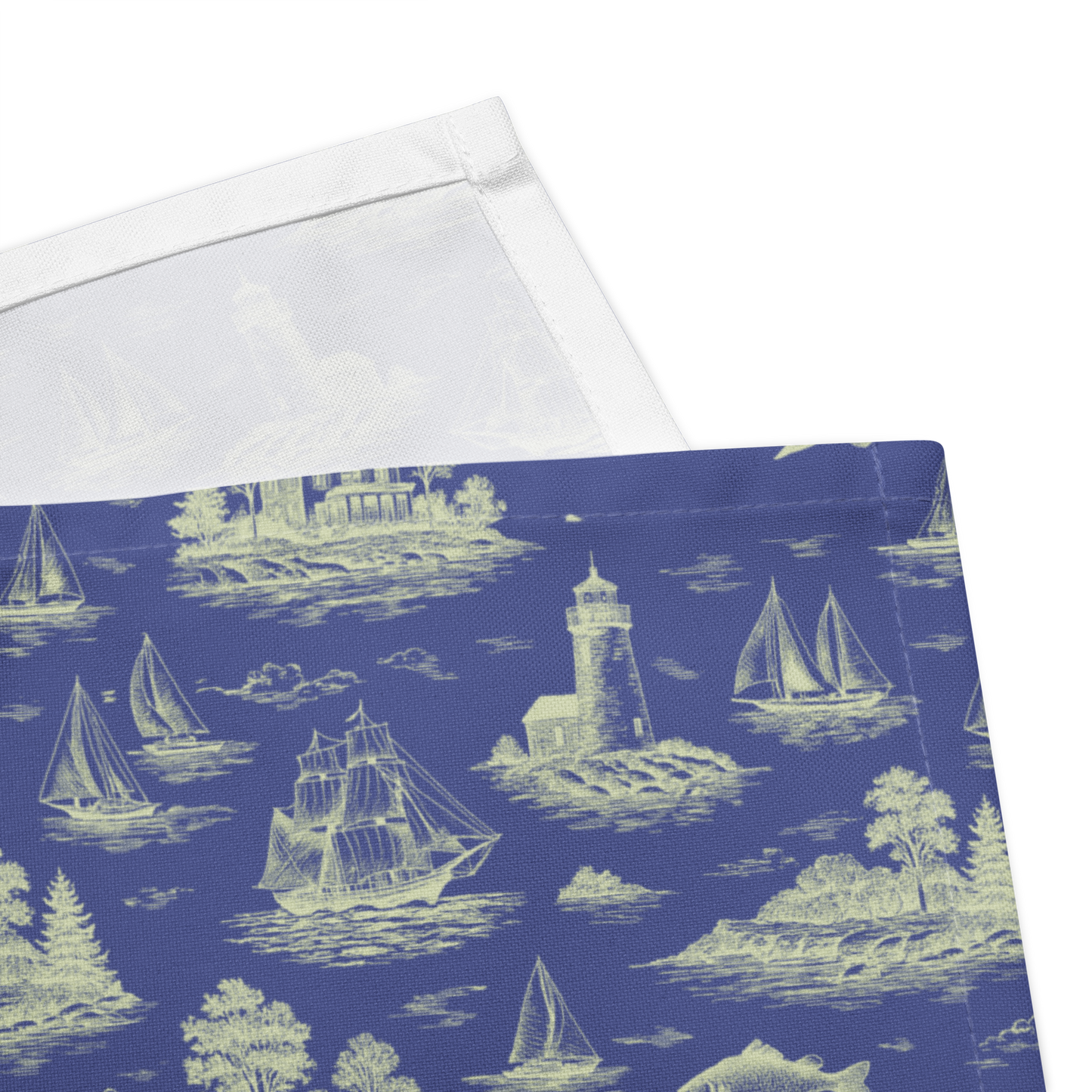 Coastal Lime Coastal Toile Cotton Twill Napkins (Set of 2)