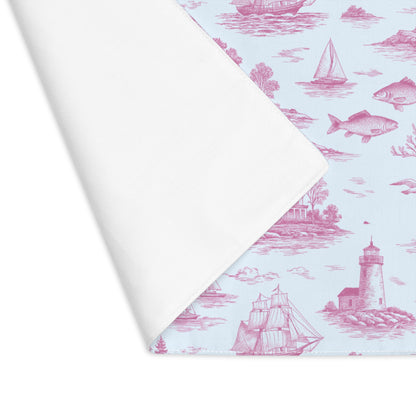 Candy Rose Coastal Toile Cotton Twill Placemat