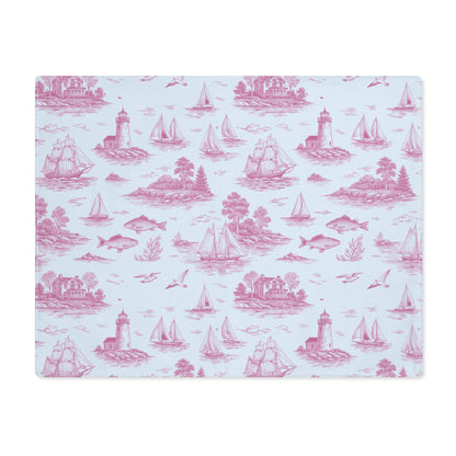 Candy Rose Coastal Toile Cotton Twill Placemat