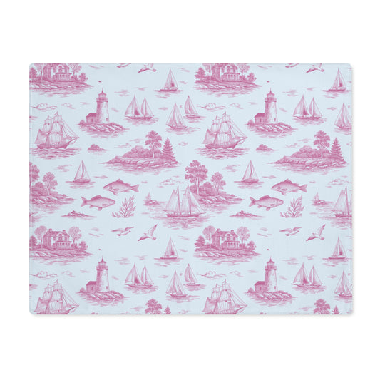 Candy Rose Coastal Toile Cotton Twill Placemat