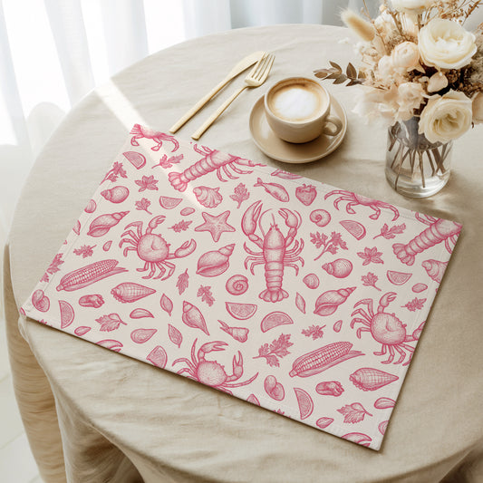 Coral Clam Shack Cotton Twill Placemat