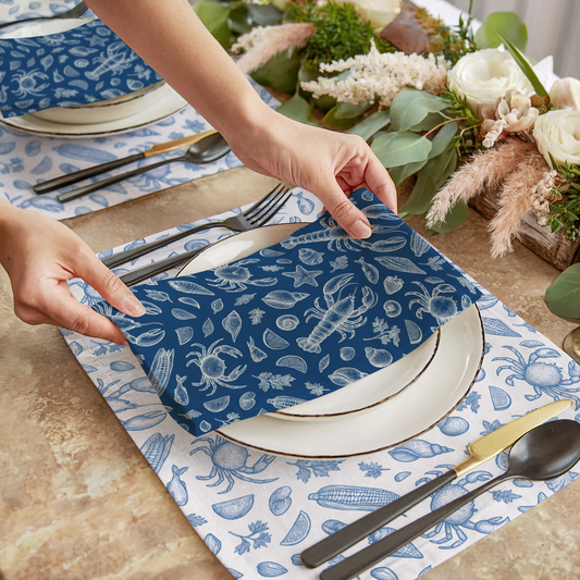 Denim Clam Shack Cotton Twill Napkins (Set of 2)