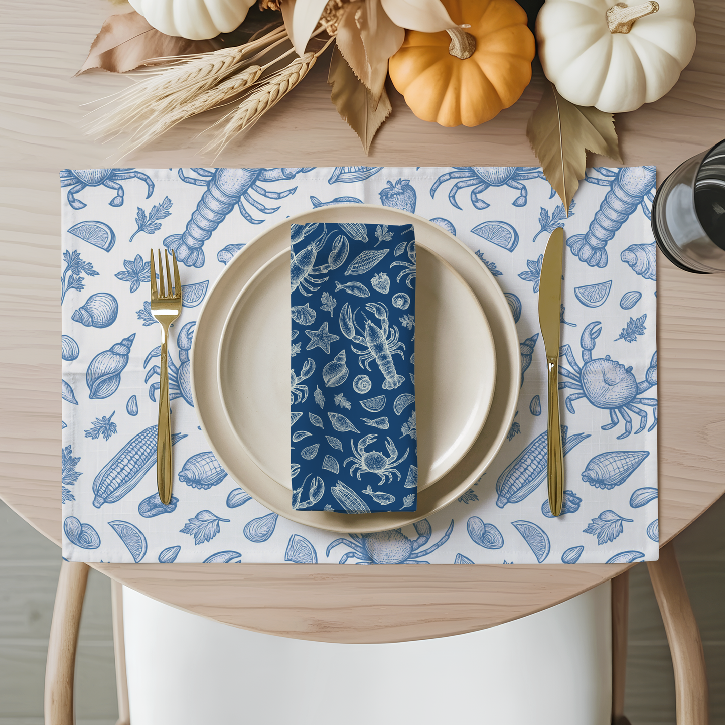 Denim Clam Shack Cotton Twill Napkin