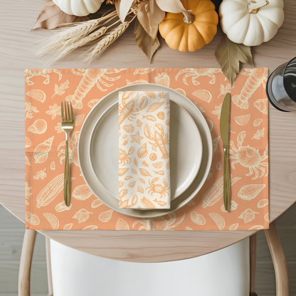 Apricot Clam Shack Cotton Twill Napkin