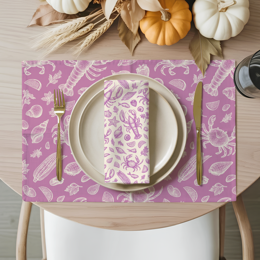 Shell Rose Clam Shack Cotton Twill Napkins (Set of 2)