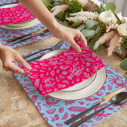 Raspberry Clam Shack Cotton Twill Napkin