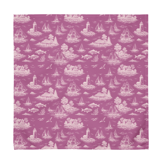 Blush Pink Coastal Toile Cotton Twill Napkin