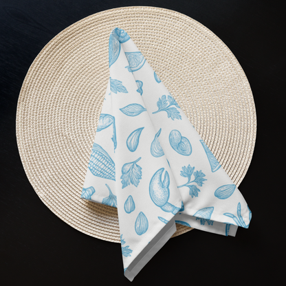 Sky Blue Clam Shack Cotton Twill Napkins (Set of 2)