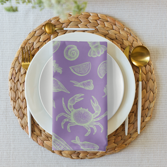 Seaweed Clam Shack Cotton Twill Napkins (Set of 2)