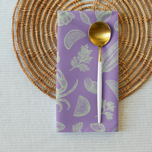 Seaweed Clam Shack Cotton Twill Napkins (Set of 2)