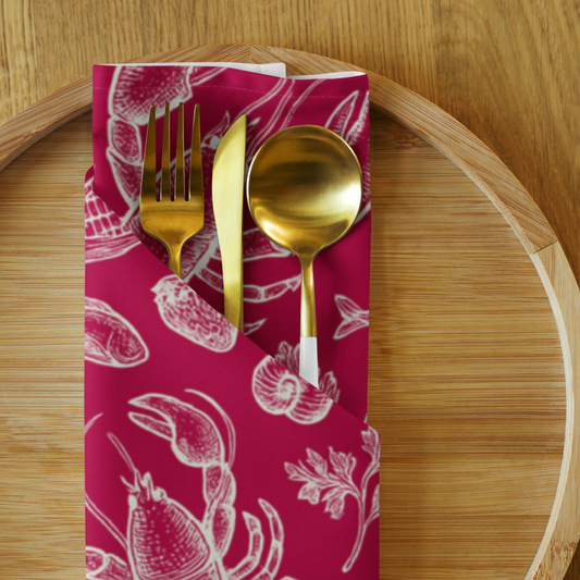 Coral Clam Shack Cotton Twill Napkins (Set of 2)