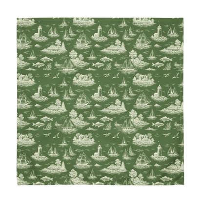 Sage Coastal Toile Cotton Twill Napkins (set of 2)