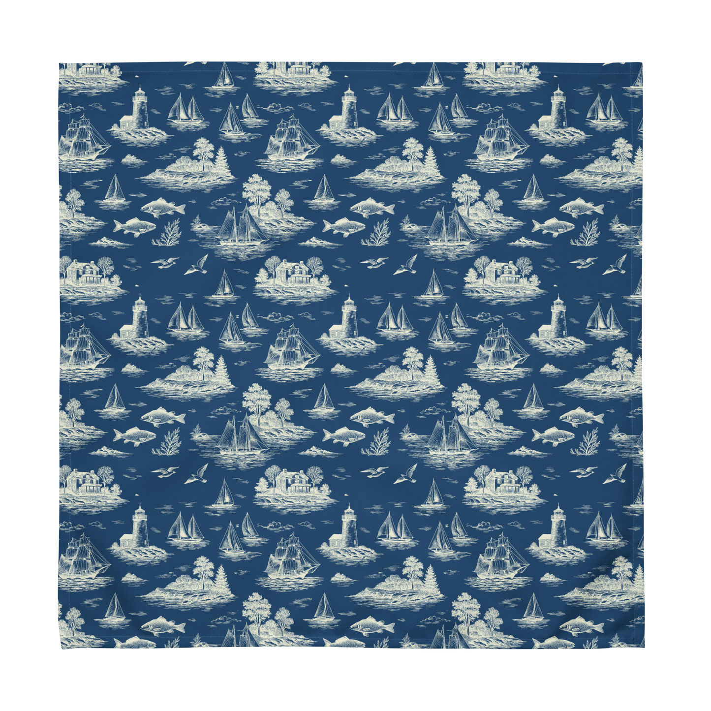 Blue Mist Coastal Toile Cotton Twill Napkins (Set of 2)