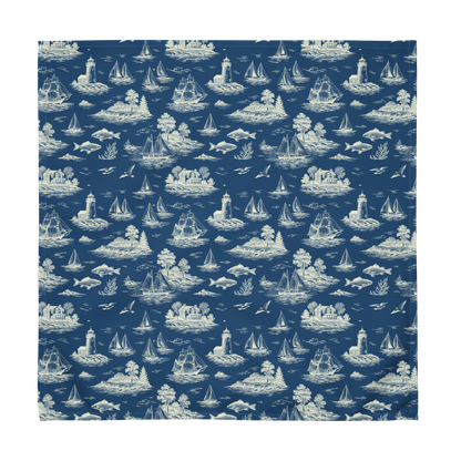 Blue Mist Coastal Toile Cotton Twill Napkins (Set of 2)