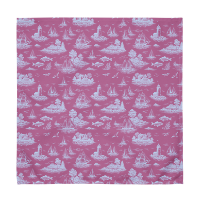 Candy Rose Coastal Toile Cotton Twill Napkins (Set of 2)