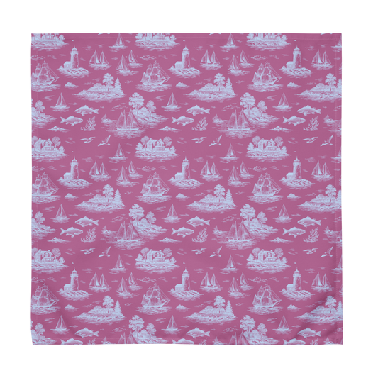 Candy Rose Coastal Toile Cotton Twill Napkin