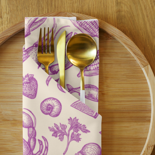 Shell Rose Clam Shack Cotton Twill Napkins (Set of 2)
