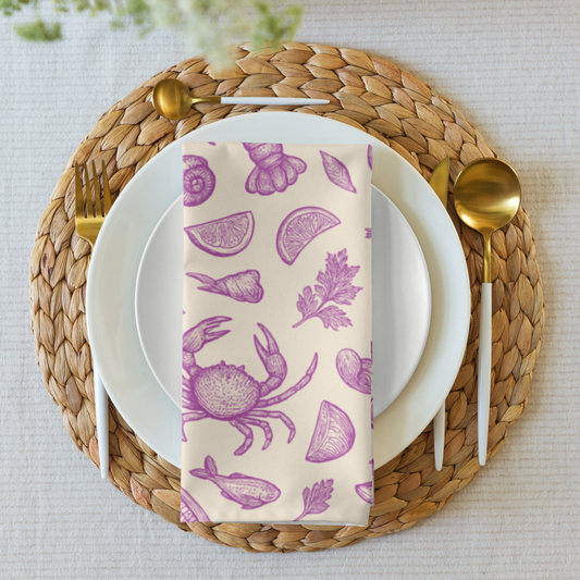 Shell Rose Clam Shack Cotton Twill Napkin