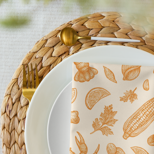 Apricot Clam Shack Cotton Twill Napkins (Set of 2)