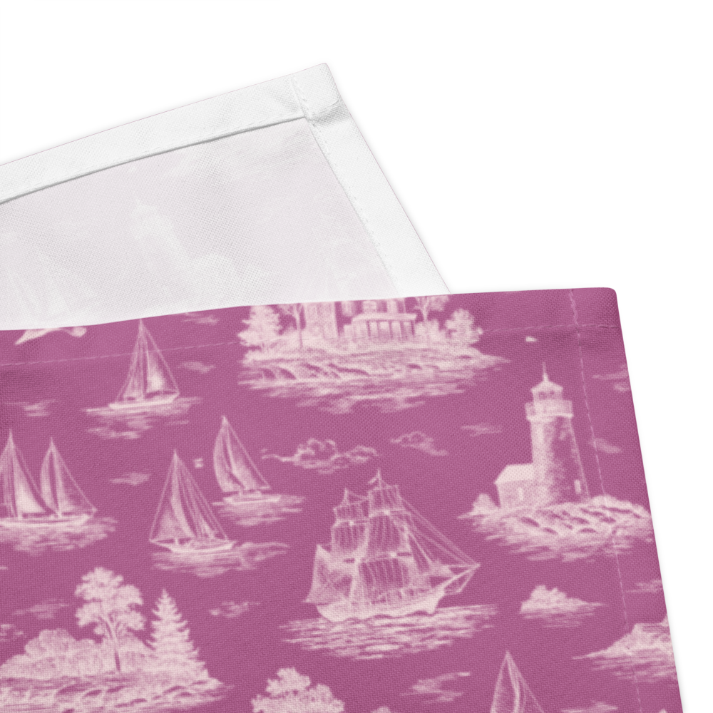Blush Pink Coastal Toile Cotton Twill Napkins (set of 2)