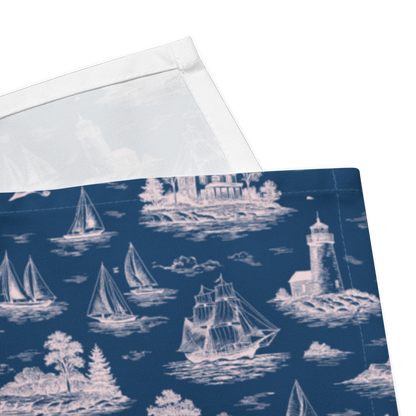 Porcelain Blue Coastal Toile Cotton Twill Napkin