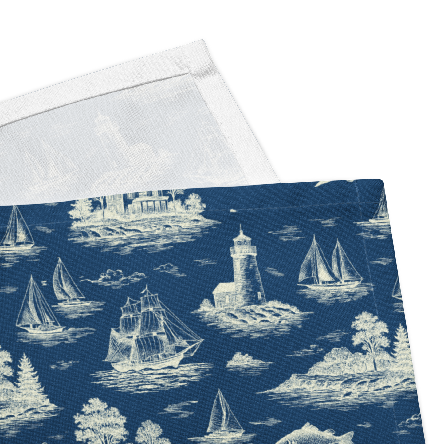 Blue Mist Coastal Toile Cotton Twill Napkins (Set of 2)